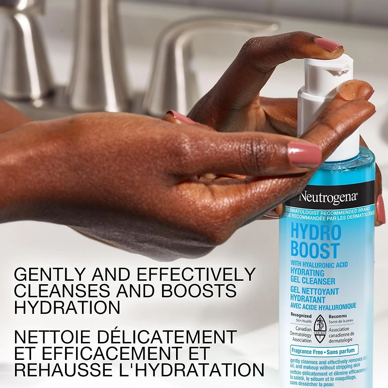 Gel nettoyant hydratant Neutrogena® Hydro Boost, Nettoyant pour le visage, Sans parfum, Acide hyaluronique, Non comédogène, Sans parabènes 230 ml