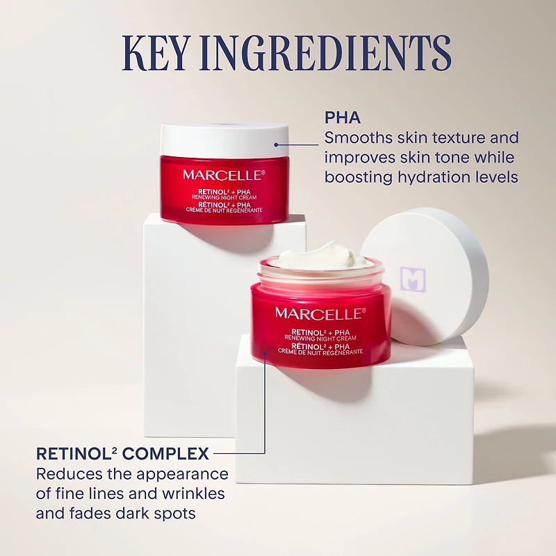 Marcelle Rétinol² + PHA crème de nuit régénérante, 50mL
