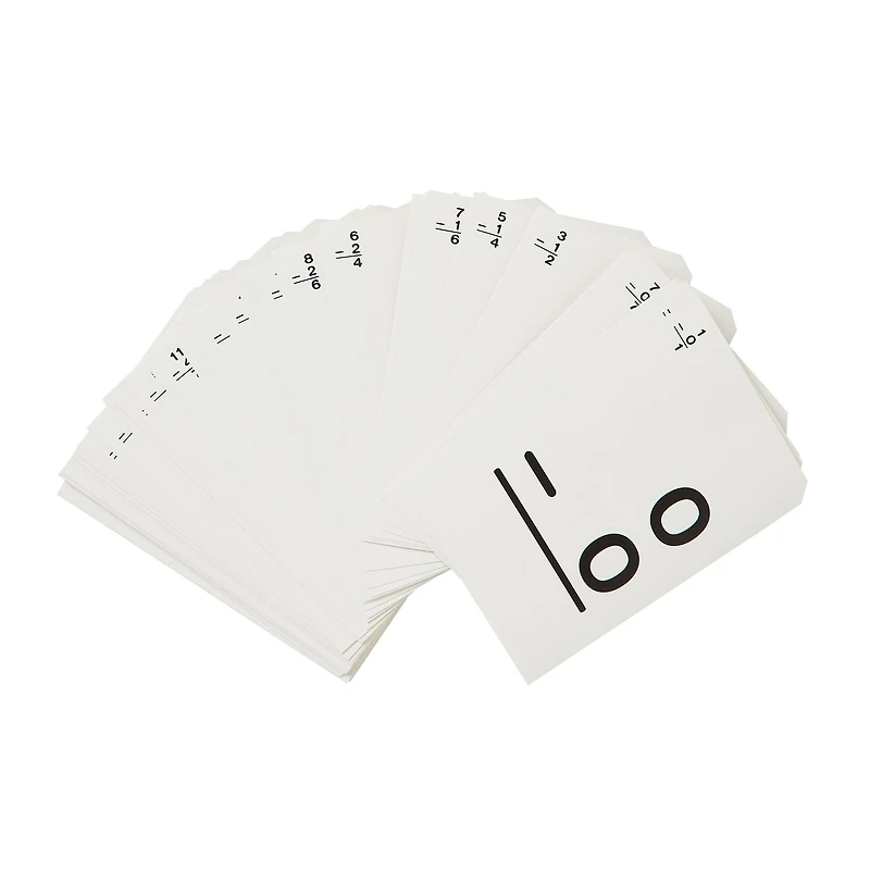 Subtraction Flashcards, Math Learning Aid, 55 Count