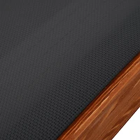 Lit de repos extérieur en bois de cèdre avec tissu et auvent en textilène noir