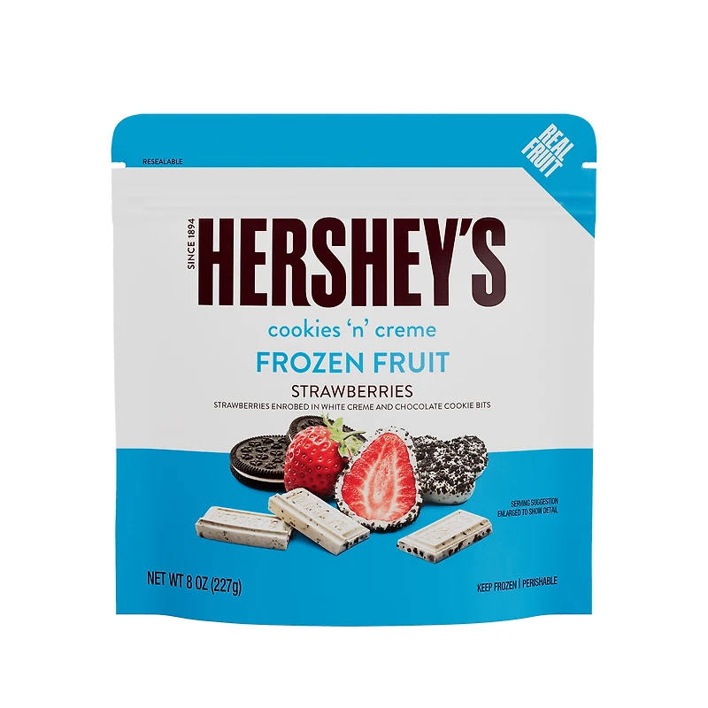 Hershey's Strawberries in Cookies ‘N’ Creme, 8 oz (Frozen), StbryWhteChoCkieCrmb