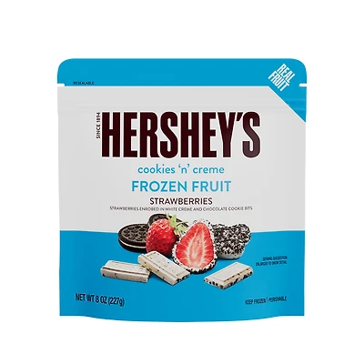 Hershey's Strawberries in Cookies ‘N’ Creme, 8 oz (Frozen), StbryWhteChoCkieCrmb