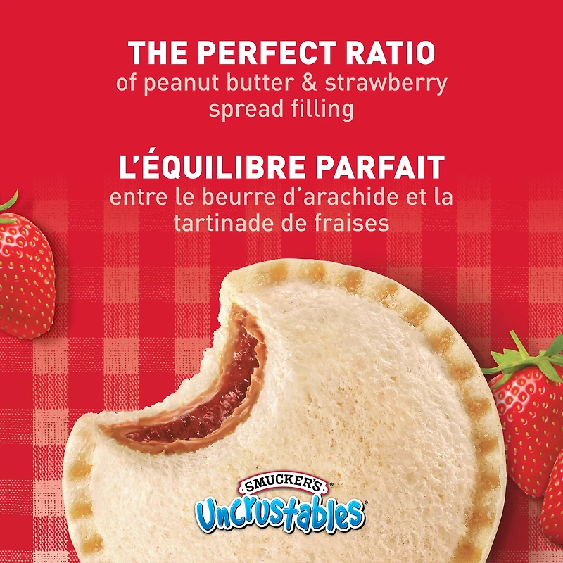 Smucker's Uncrustables Peanut Butter and Strawberry Spread Sandwich, Frozen, Pack of 10, 58g, SM 58G UNCR PB STW SW 10PK 6CT