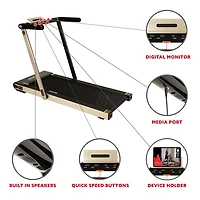 ASUNA Space Saving Treadmill, Low Profile & Folding, Motorized with Speakers for AUX Audio Connection
