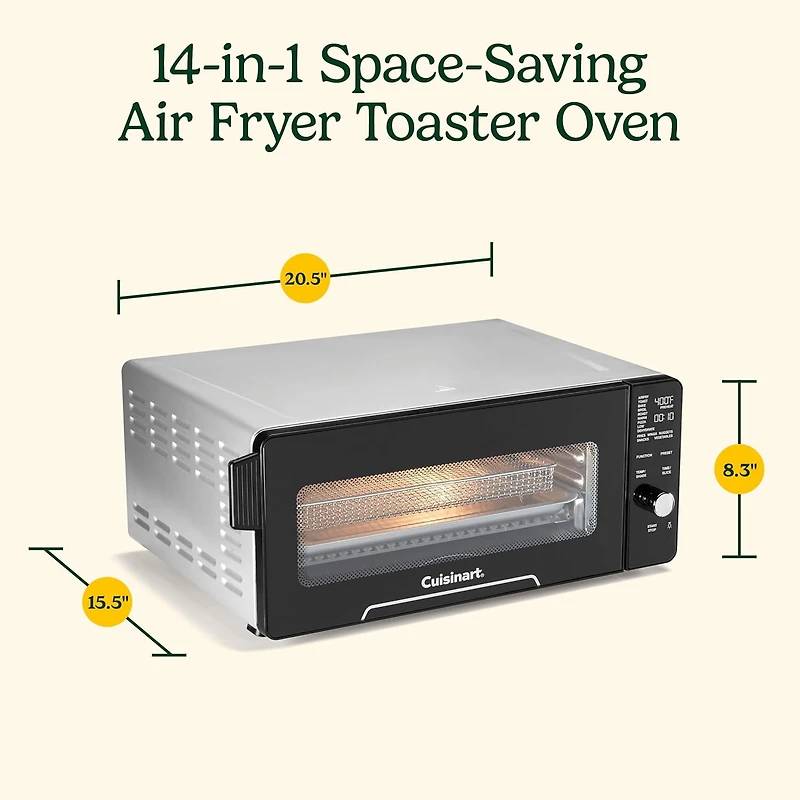 Cuisinart Four grille-pain 14 en 1 peu encombrant avec 9 fonctions de cuisson et 5 préréglages de friture à air