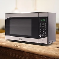 Micro-ondes COMMERCIAL CHEF de 0,9 pi3 avec 10 niveaux de puissance, micro-ondes de comptoir avec minuterie et menu tactile rapide, acier inoxydable
