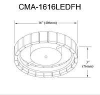 Camila Flush Mount - 16W - Matte Black - Clear Acrylic