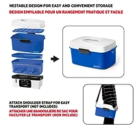 Starfrit Electric Hot Dog Steamer, Steams up to 12 Hot-Dogs, Nestable Components for Easy Storage, Special Edition Blue