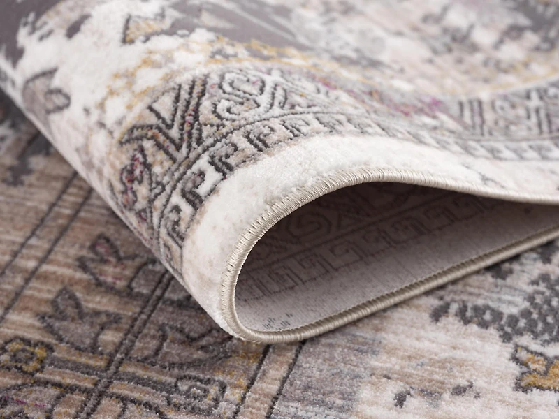 Tapis Branch Amalfi 2' x 12' (Taille exacte : 2'3" x 12') Tapis d'intérieur sud-ouest, gris beige, style bohème - Entrée, couloir, salle de bain et cuisine