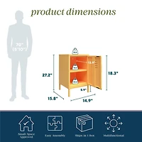 Novogratz Cache Table d'appoint de salon en métal style casier Jaune