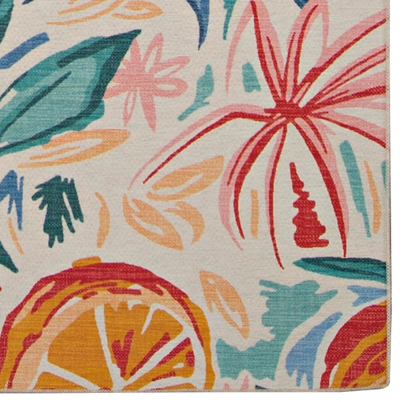 Tapis d'extérieur lavable Pensacola ivoire & orange 7 pi x 9 pi