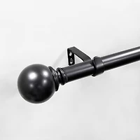 Mainstays 1” Black Ball Adjustable Curtain Rod, 30”-84”