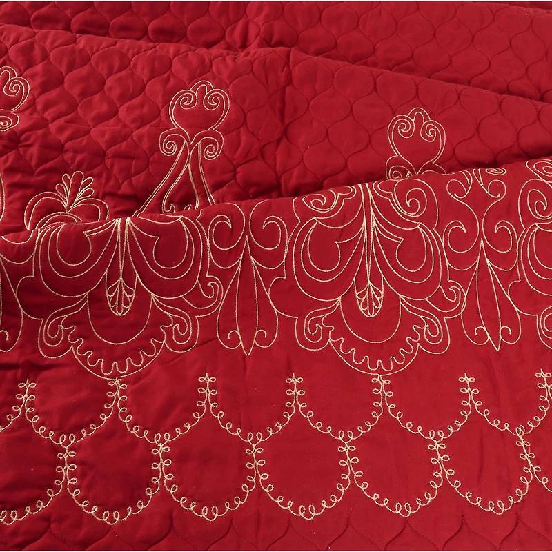 Marina Decoration Embroidered Stitching Coverlet Bedspread Ultra Soft Solid Bedding Summer Quilt Set with Quilted Sham