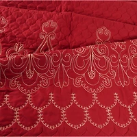Marina Decoration Embroidered Stitching Coverlet Bedspread Ultra Soft Solid Bedding Summer Quilt Set with Quilted Sham