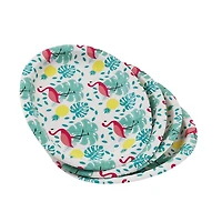 Way to Celebrate!  Summer 8 Oval Plate-Flamingo Pattern
