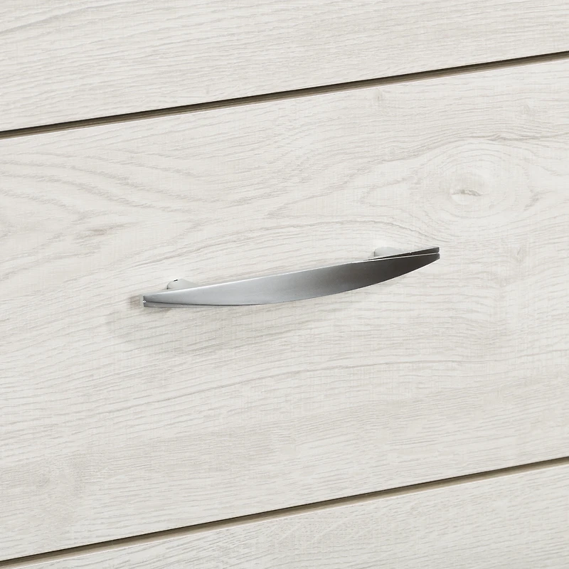 CorLiving Newport Mid Century Modern Engineered Wood 5 Drawer Adult Combo Dresser, White Washed