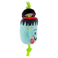 Vibrant Life, Halloween 10.5 in Plush Dog Toy with Squeaker with Pull Rope, Blue Frankenstein