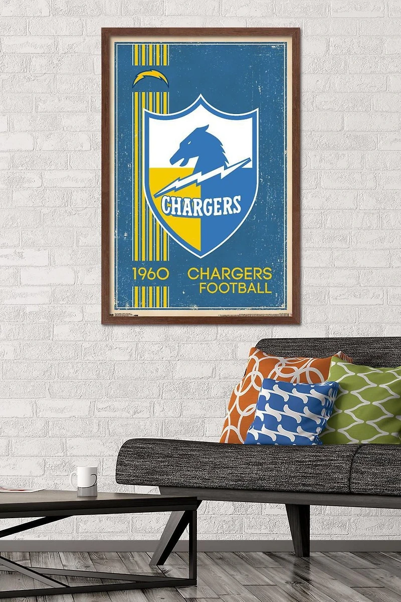NFL Los Angeles Chargers - Retro Logo 17 Wall Poster, 22.375" x 34"