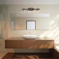 Applique murale en métal à 4 ampoules Phoenix par Globe Electric, noir mat, faux bois foncé, 51717