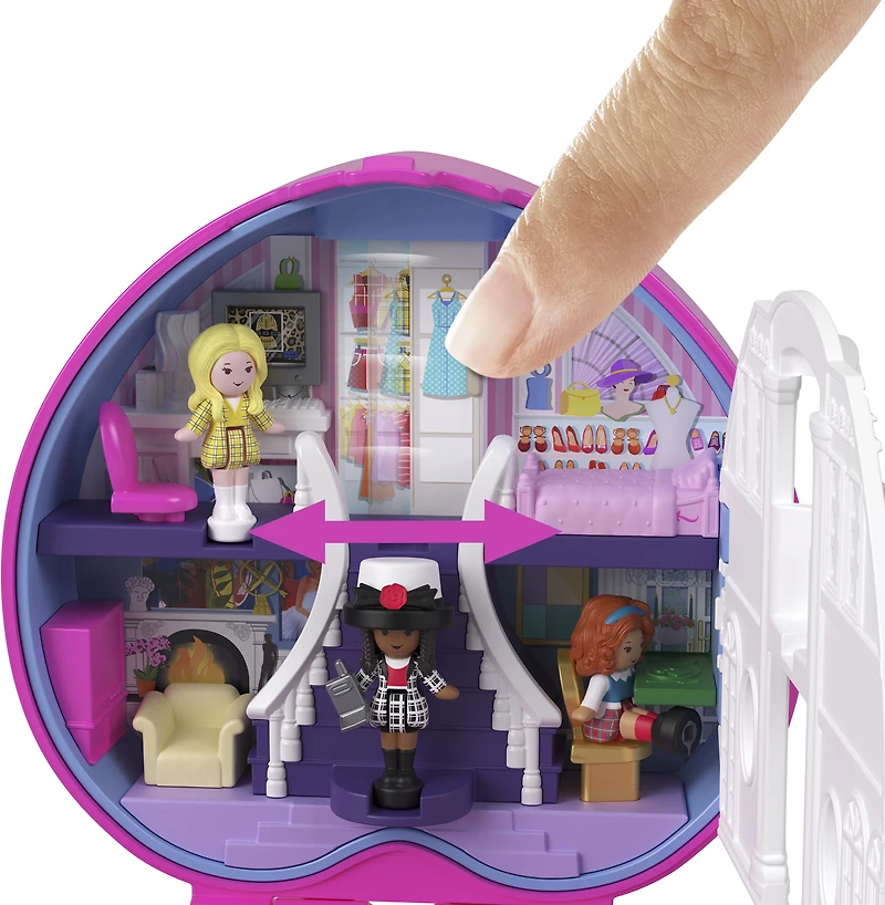 Polly Pocket-Coffret Clueless-avec voiture, chapeau et téléphones