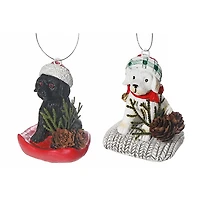 Décoration De Chien En Résine Christman - Lot De 2