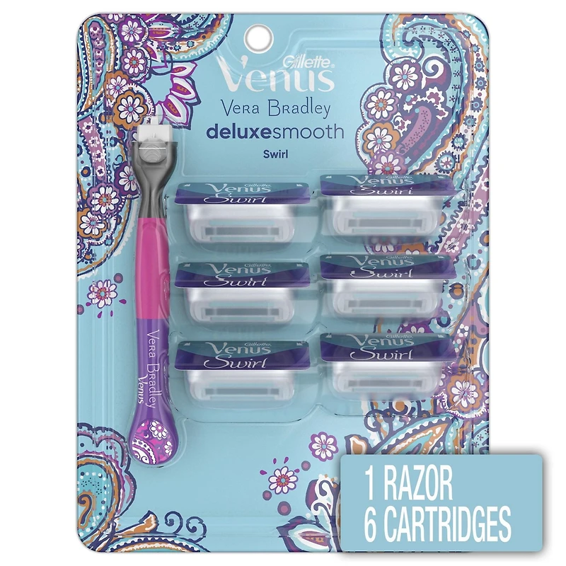 Rasoir Gillette Venus Vera Bradley Doux somptueux pour femmes, manche avec 0MX