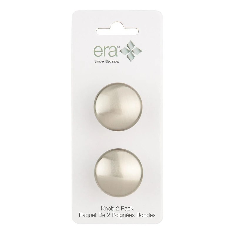 Era Simple Pacquet de 2 Bouton Nickel Satiné