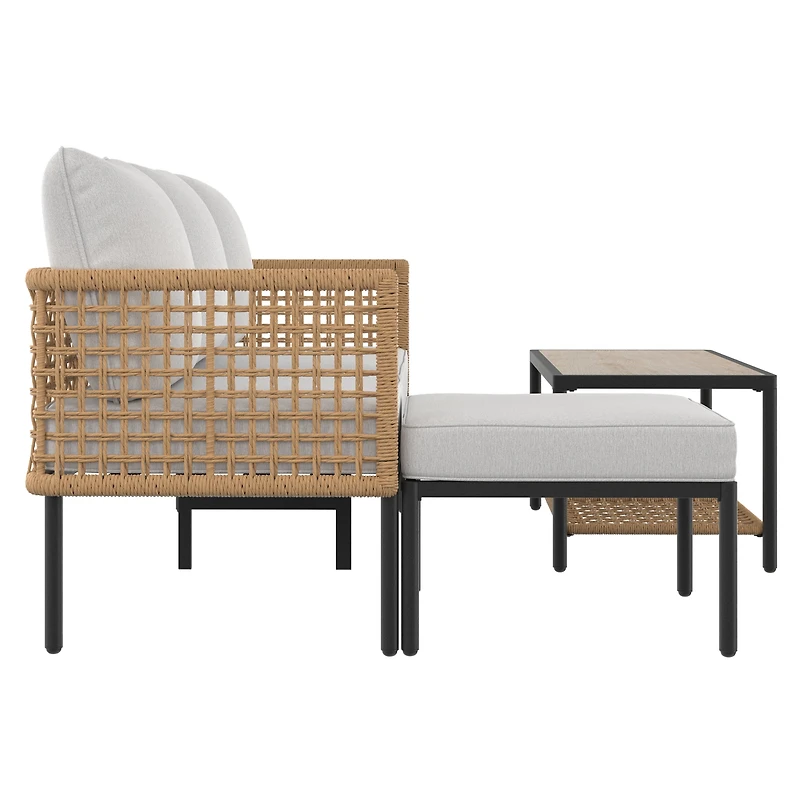 Ensemble modulaire 3 pièces pour patio Lasso HOMETRENDS - Beige