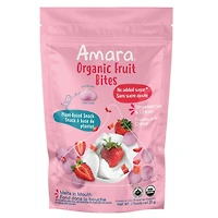 Amara Organic Fruit Bites, Strawberries n’ Cream, 23g, No Added Sugar, Dairy-Free