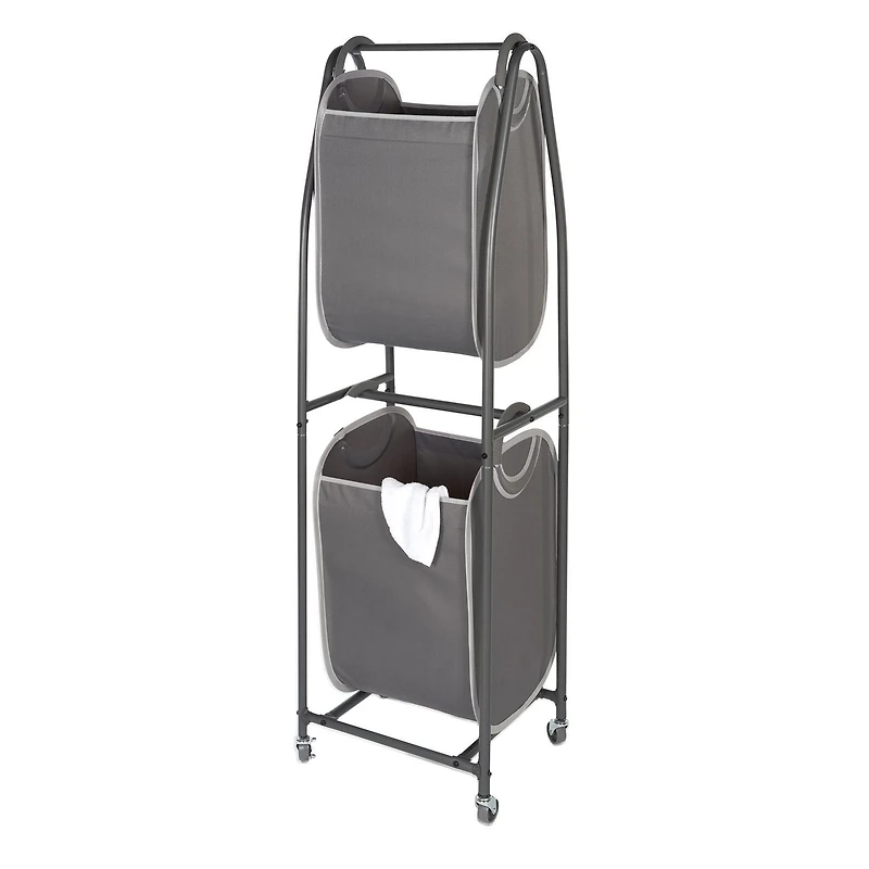 neatfreak! Trieuse à linge verticale à 2 niveaux sur roulettes avec paniers à linge et technologie de réduction des odeurs EVERFRESH®