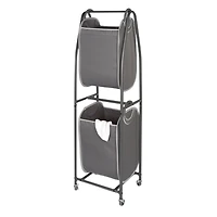 neatfreak! Trieuse à linge verticale à 2 niveaux sur roulettes avec paniers à linge et technologie de réduction des odeurs EVERFRESH®