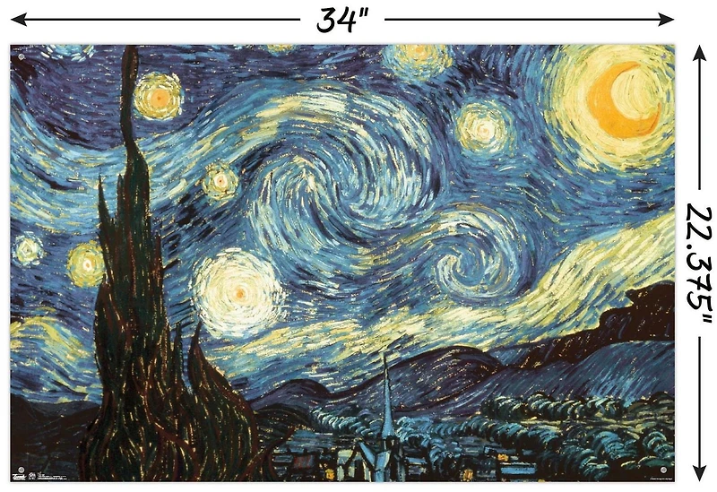 The Starry Night by Vincent van Gogh Wall Poster