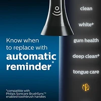Philips Sonicare Diamondclean Têtes de Brosse, Noir, 2 unités, HX6062/90 Nettoyage avancé-détachage et dents plus blanches