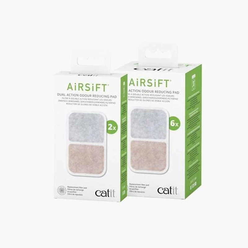 Catit Airsift Dual Action Cat Odor Reducing Pad for Cat Litter Boxes, 6 Pack