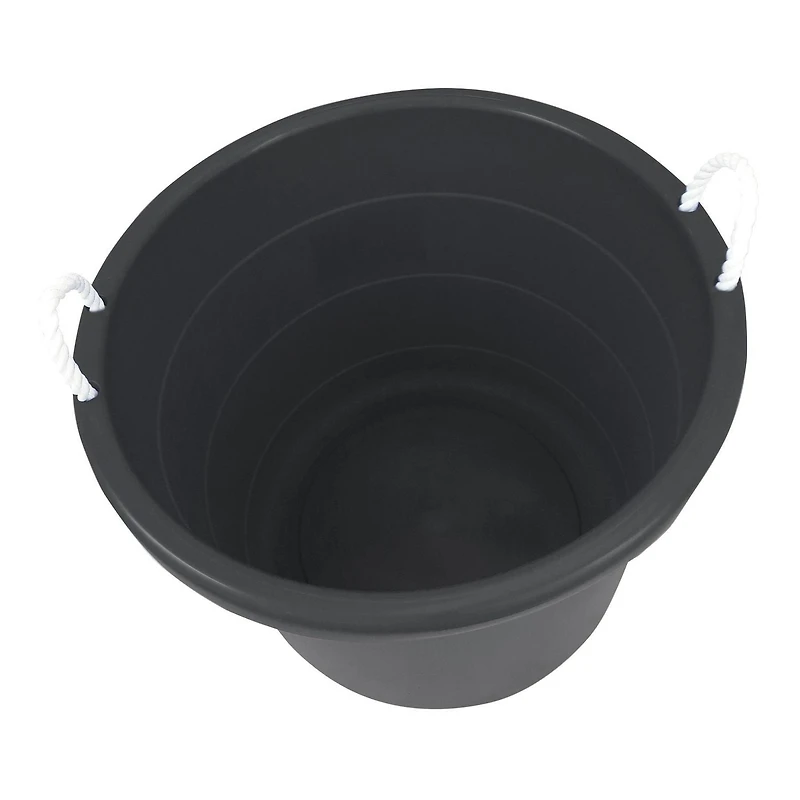 Baignoire à poignée Homz® de 17 gallons avec corde, noir