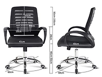 American Imaginations 25,2 pouces L 37,8 pouces Chaise de bureau moderne H en acier inoxydable-plastique-nylon en noir