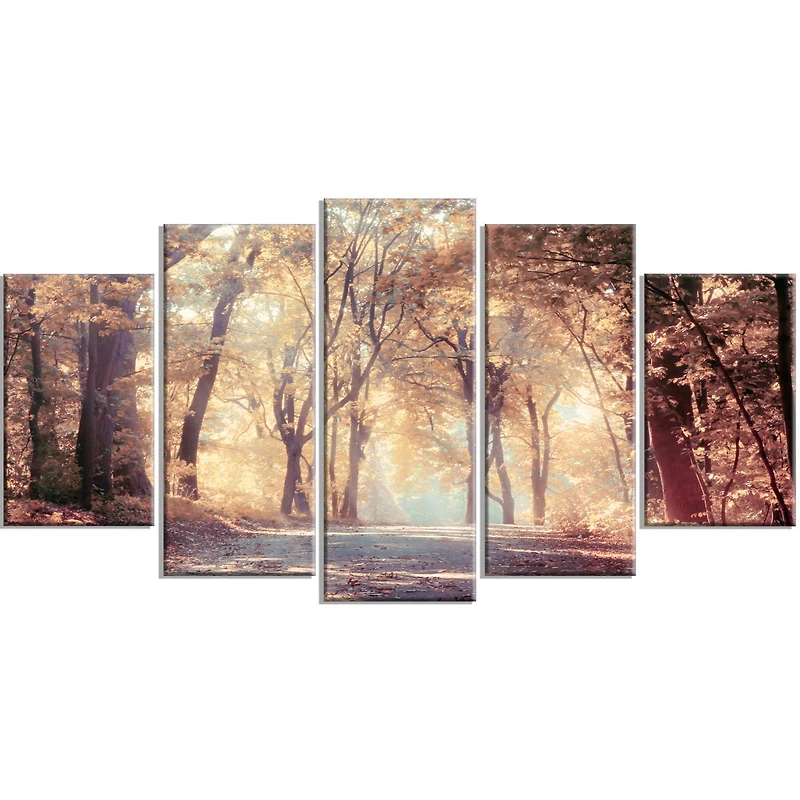 Tableau sur toile imprimée Design Art Paysage forêt magnifique Automne en or