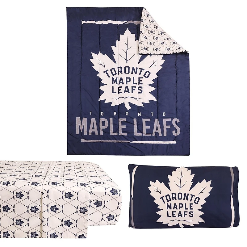 Le Maple Leafs de Toronto de la NHL Ensemble de literie simple 4 pièces