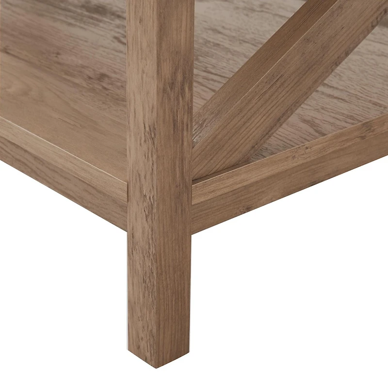 Mainstays Farmhouse Coffee Table, Rustic Weathered Oak