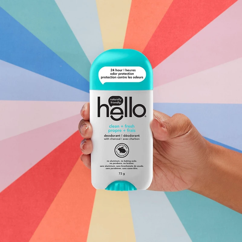 hello propre + frais déodorant avec charbon 73G