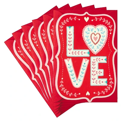 Hallmark Pack of Valentine's Day Cards, Love (6 Valentine's Day Cards With Envelopes)