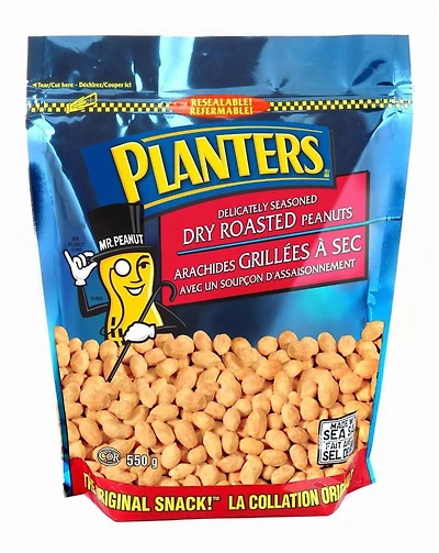 Planters - Delicately Seasoned Dry Roasted Peanuts, 550 g