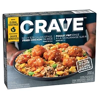 CRAVE Spicy Szechuan Style Fried Chicken on Rice Frozen Meal, 300 G Box, CRAVE Spicy Szechuan Style Fried Chicken on Rice Frozen Meal, 300 g Box