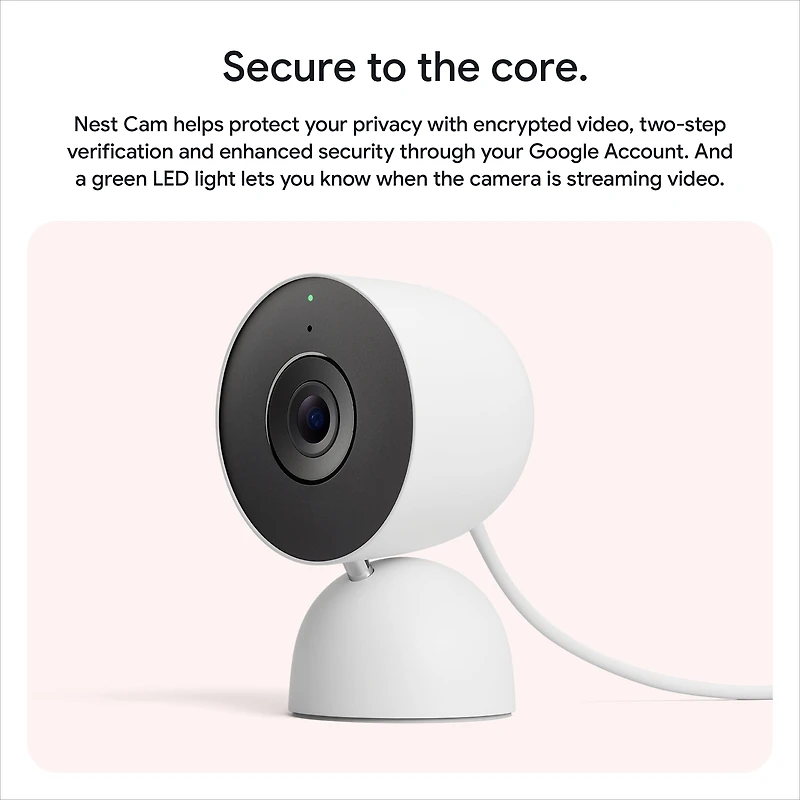 Caméra Google Nest intérieure (filaire, 3e génération) – Vidéo 2K et Gemini – Neige