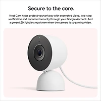Caméra Google Nest intérieure (filaire, 3e génération) – Vidéo 2K et Gemini – Neige