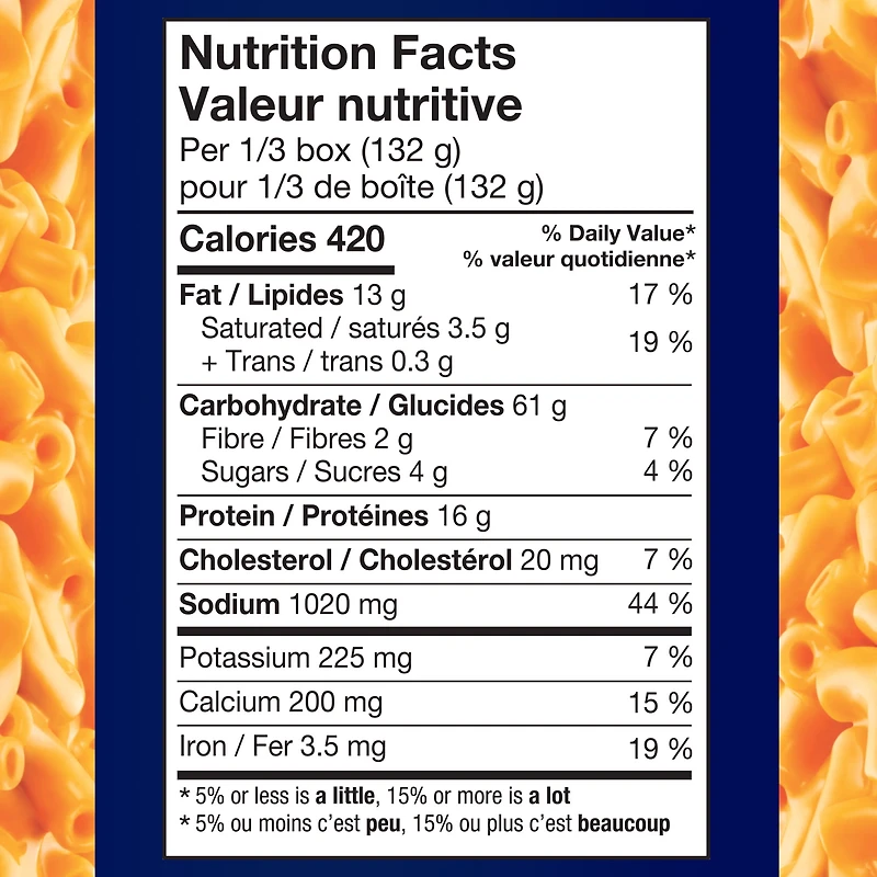 Kraft Deluxe Macaroni & Cheese, Original Cheddar, Shelf-Stable, 400g