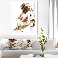 Designart Fashion Woman Canvas Wall Art