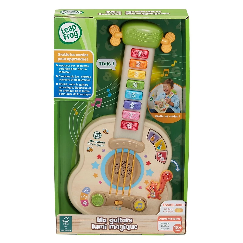 LeapFrog® Strum & Count Wooden Guitar™ - Musical Toddler Toy - French Version, 18+ Months, 18+ Months
