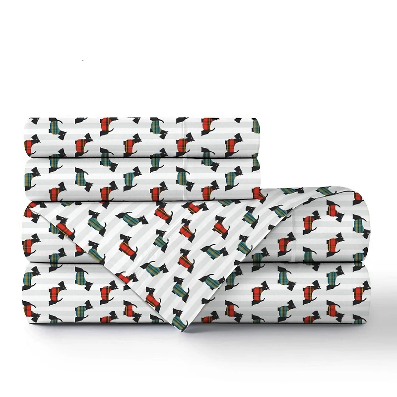Ensembles de draps imprimés en coton à 144 fils Johnson Home