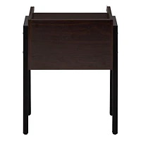Monarch Specialties  Table D'appoint, Coté, Bout, Table De Nuit, Lampe, Salon, Chambre À Coucher, Stratifié Brun, Métal Noir, Contemporain, Moderne